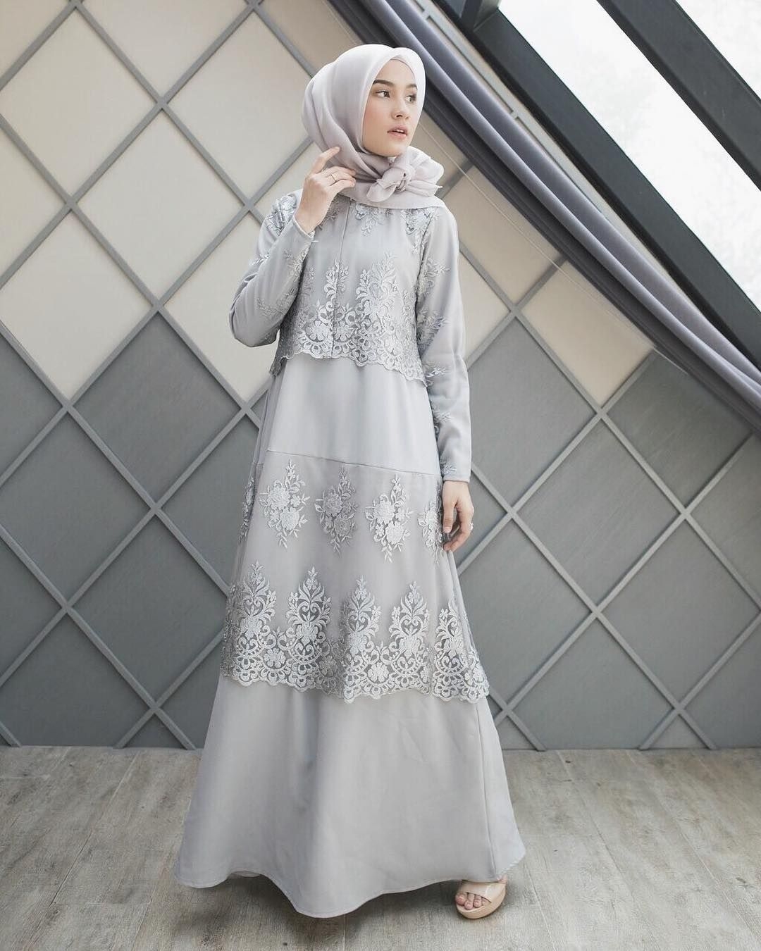 baju kondangan simple hijab dengan dress model A