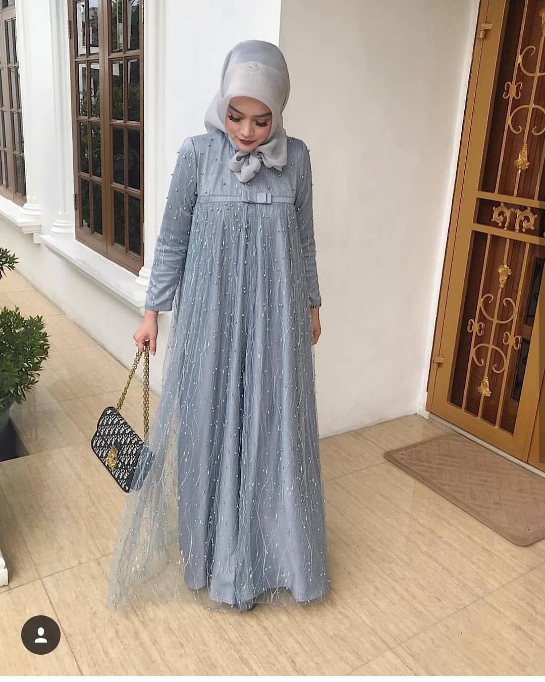 baju kondangan simple hijab dengan model gamis