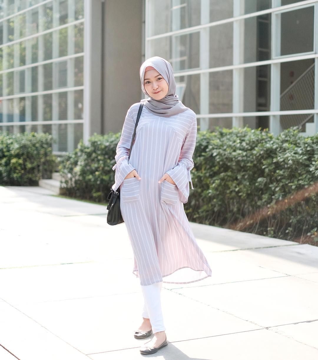 baju setelan celana hijab dengan tunik