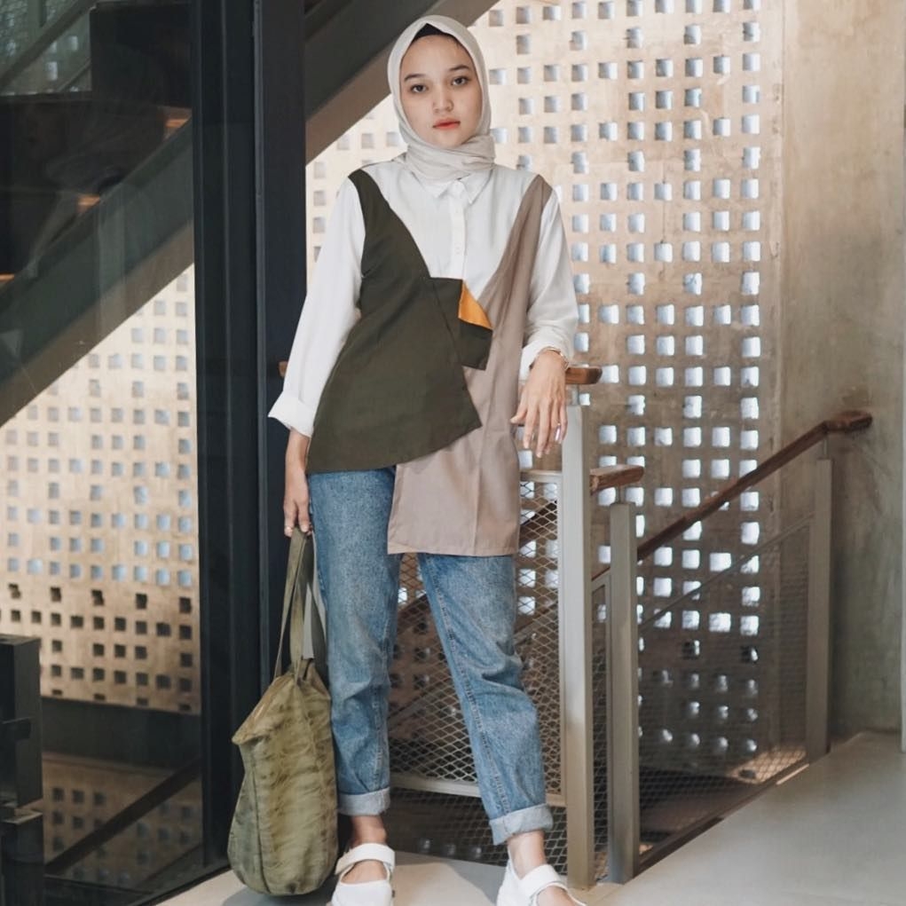 baju setelan celana hijab yang stylish