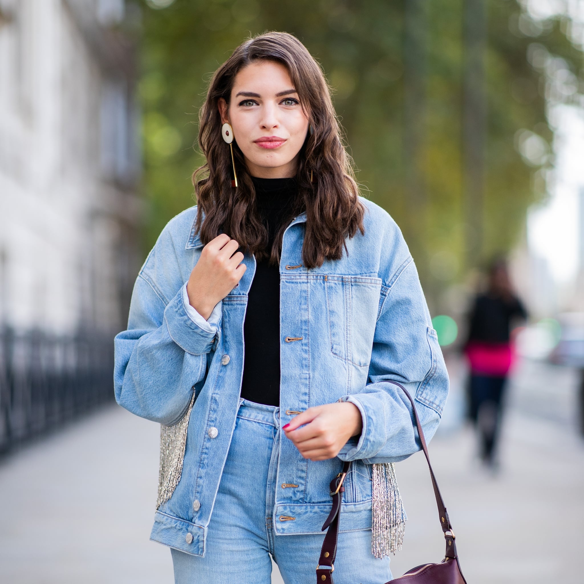 cool denim on denim street style and outfit ideas popsugar