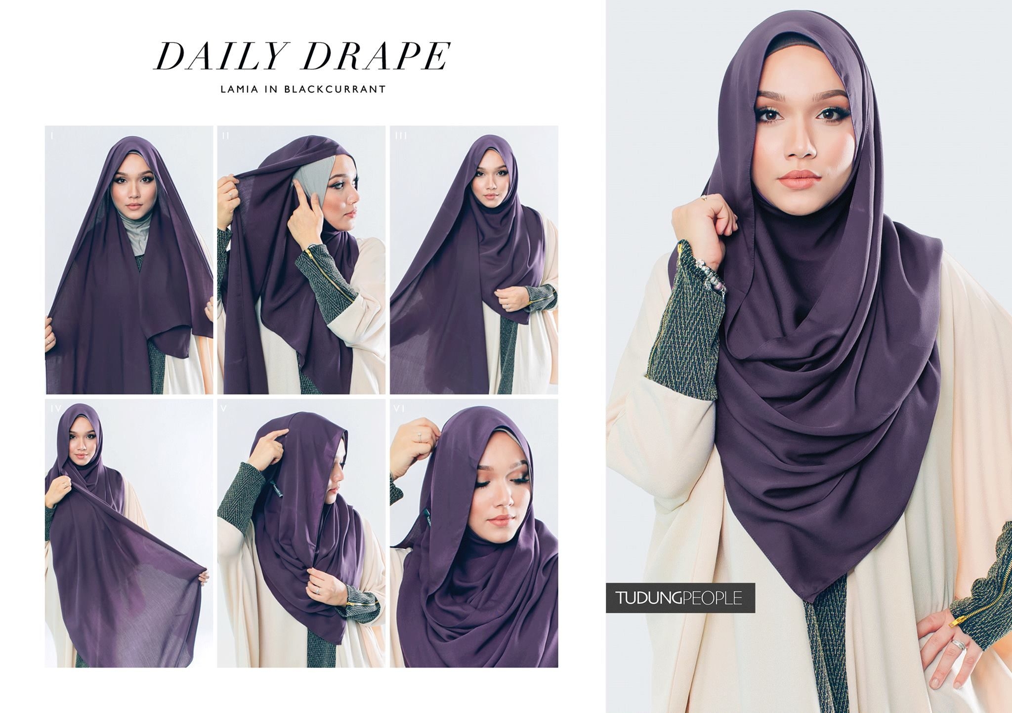 Hijab syar'i tutorial dengan cotton shawl