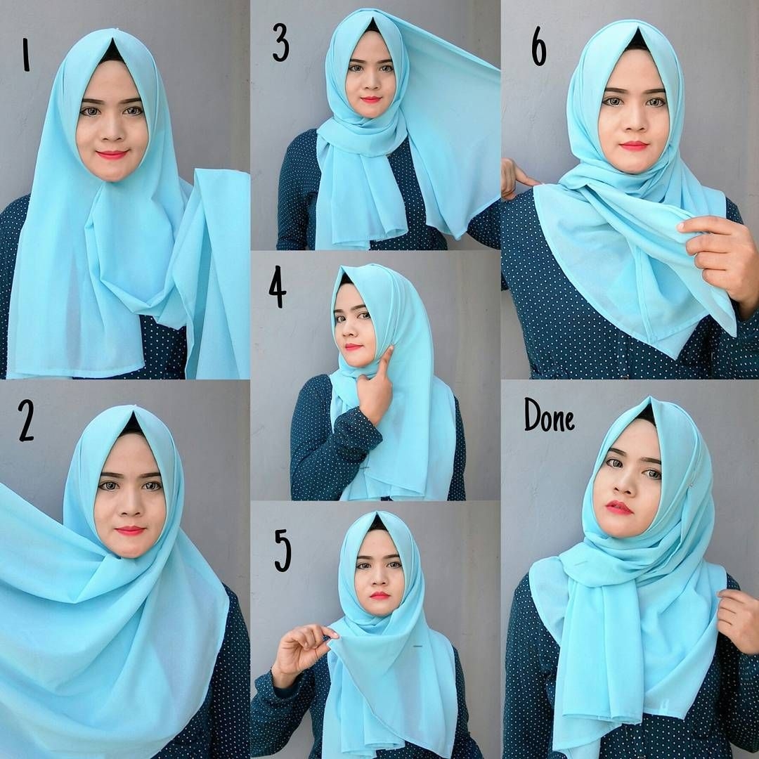 Hijab syar'i tutorial dengan kreasi