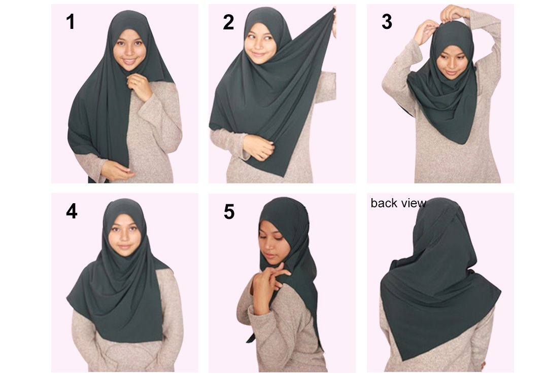 Hijab syar'i tutorial dengan shawl labuh