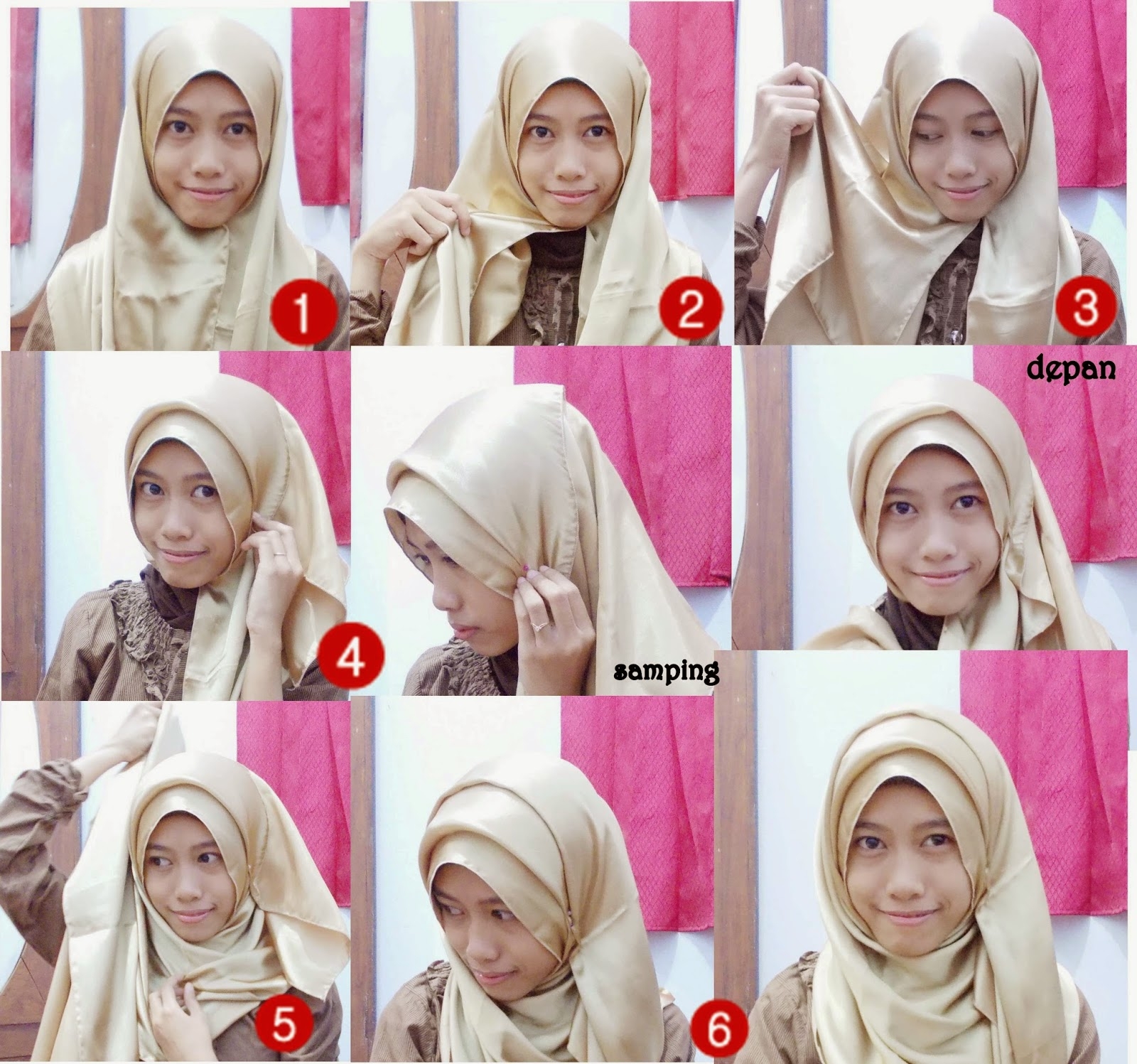 tutorial hijab pashmina satin dengan mudah