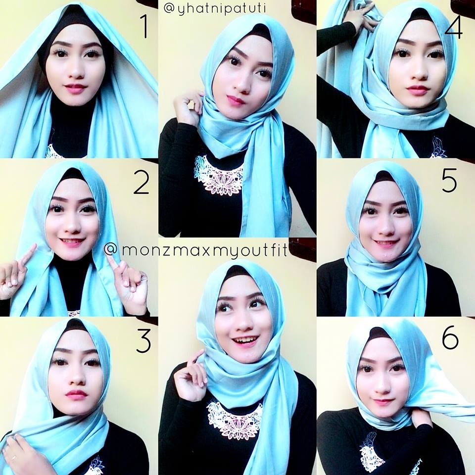 tutorial hijab pashmina satin simple untuk ke pesta