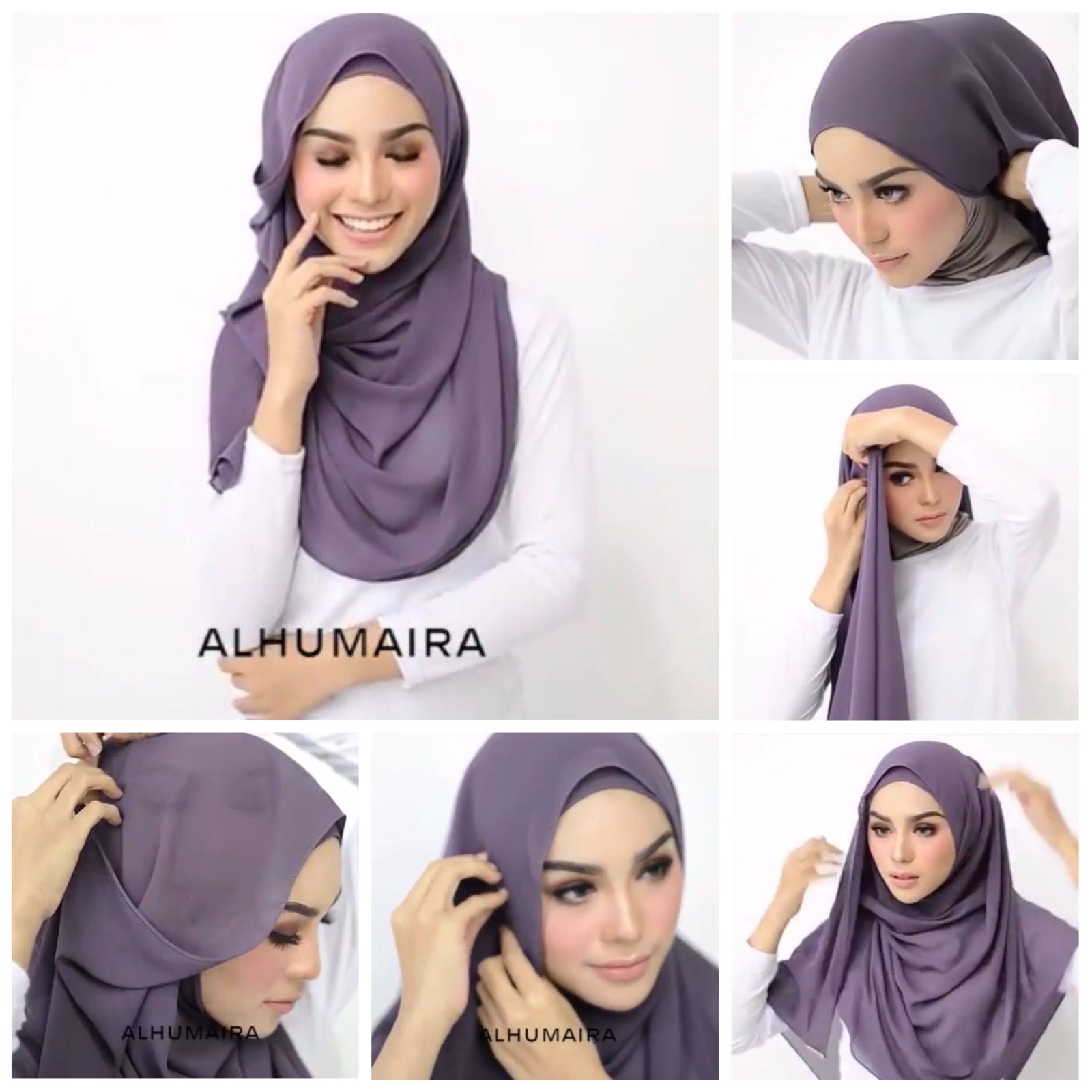tutorial hijab pashmina satin