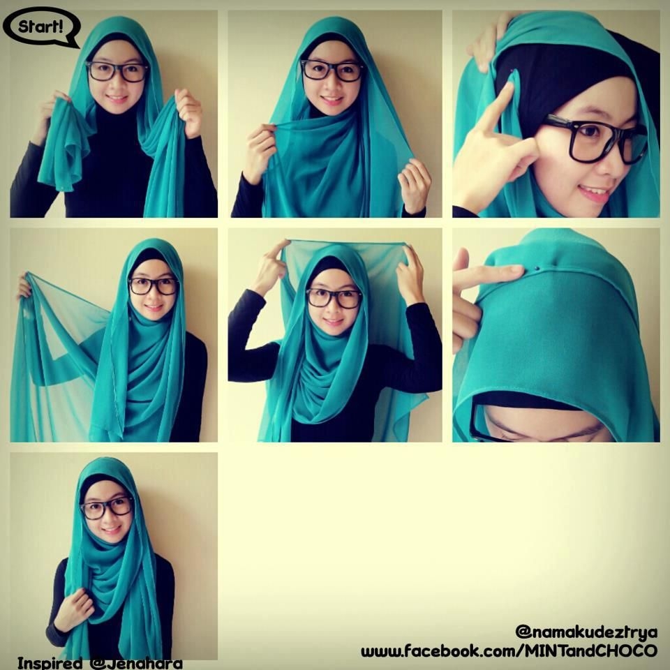 Tutorial hijab pashmina simple dengan bahan simple