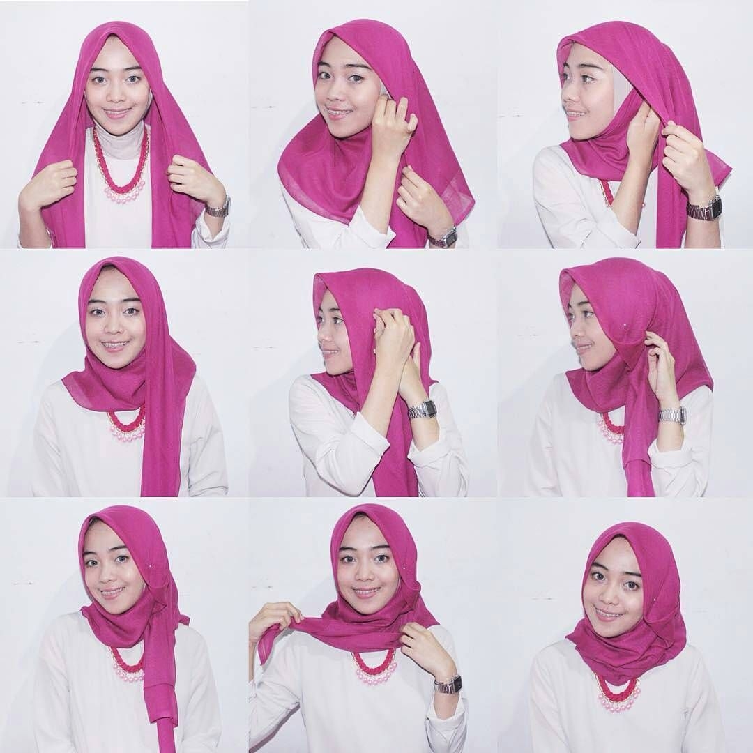tutorial hijab segi empat sederhana