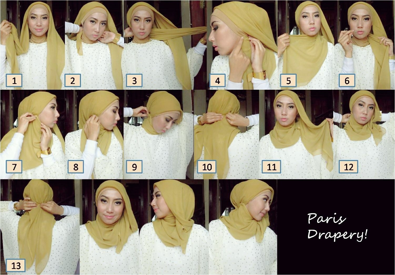 tutorial hijab segi empat untuk acara formal