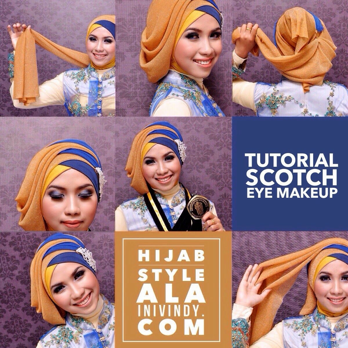 tutorial hijab segi empat untuk kebaya