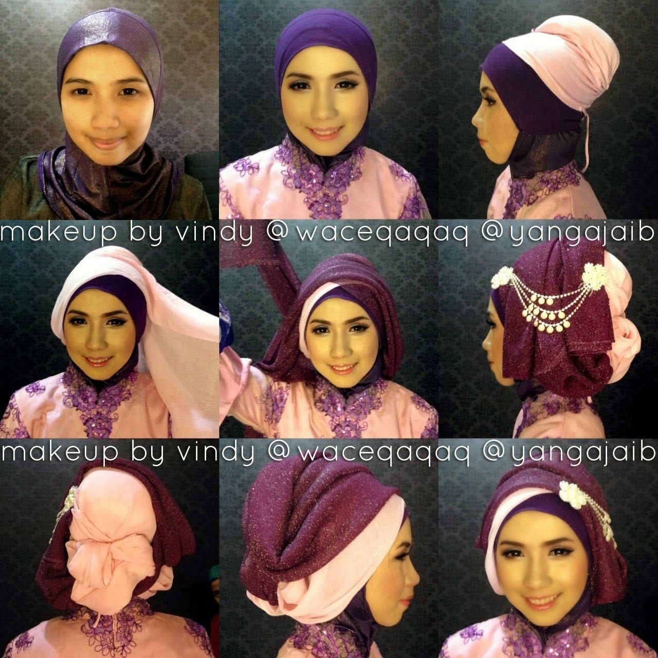 tutorial hijab segi empat untuk kebaya yang cantik
