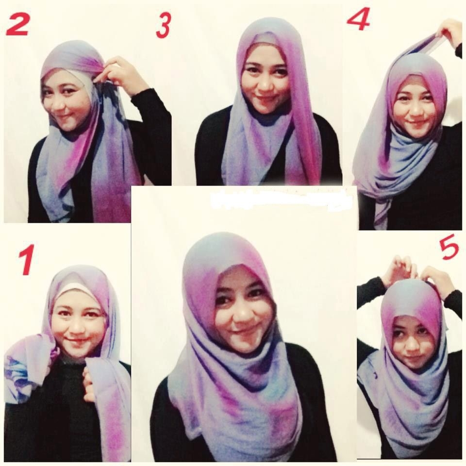 tutorial hijab segi empat wajah bulat