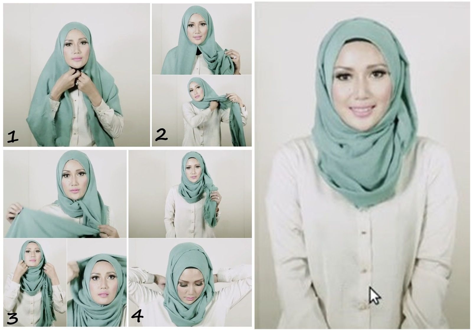 Tutorial pashmina hijab simple ala Turki
