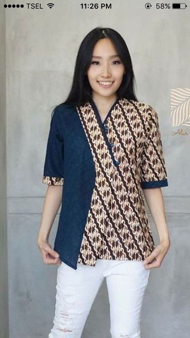 blouse bella from rianty batik in blue mykinglist