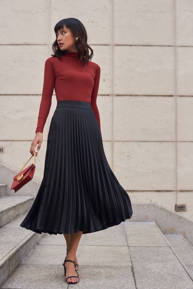 Meghan Pleated Silk Skirt