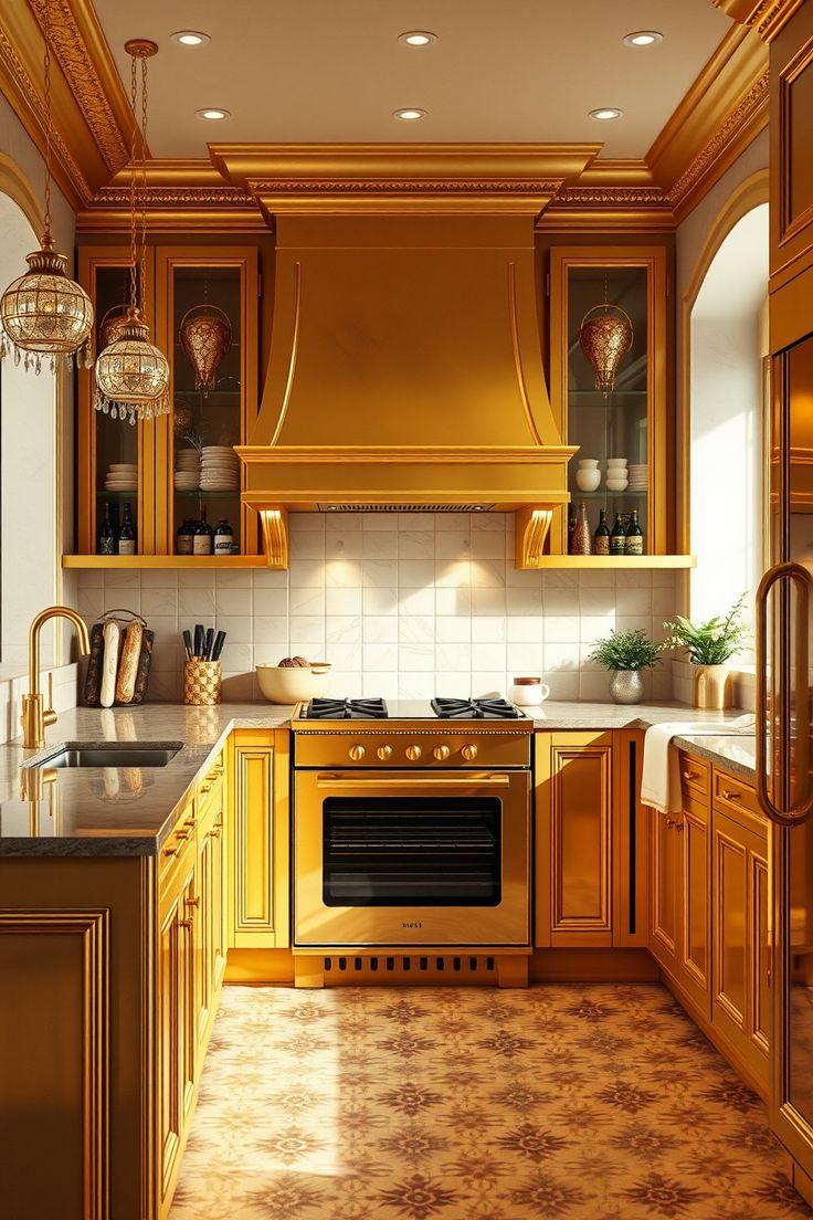 12 Ideas and Inspiration for Gold Kitchens 12 Ideas and Inspiration for Gold Kitchens