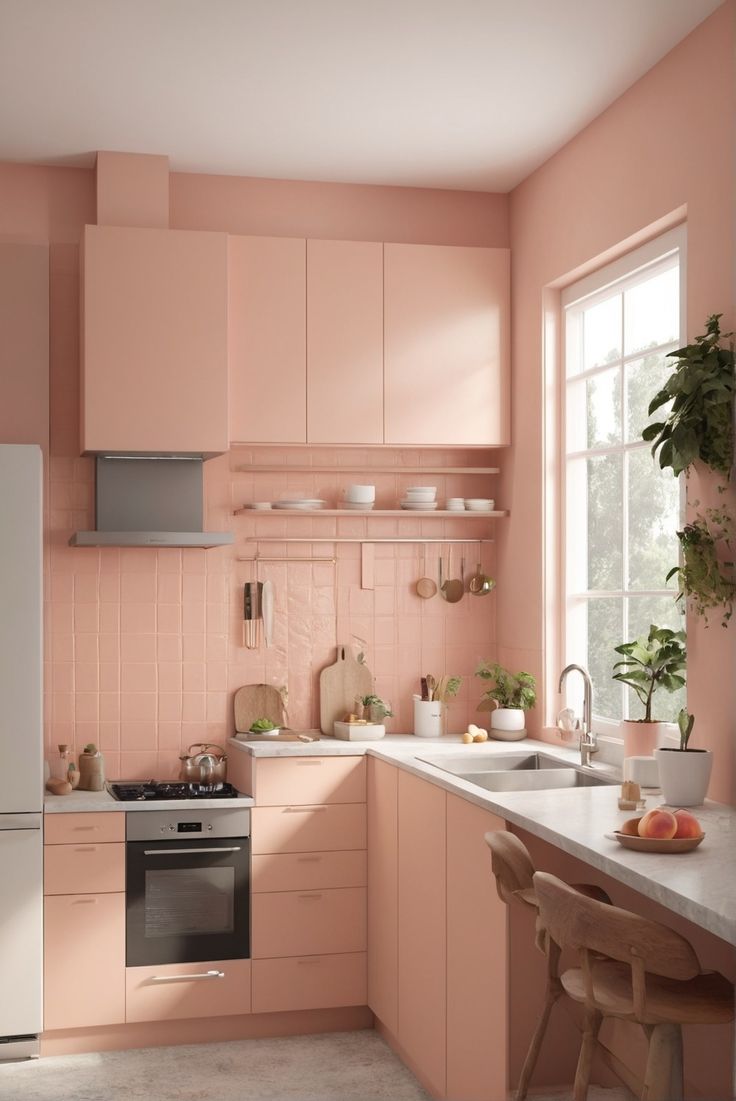 Savor the Flavor Kitchen Beautification with Naive Peach Paint in 2024 Savor the Flavor Kitchen Beautification with Naive Peach Paint in 2024
